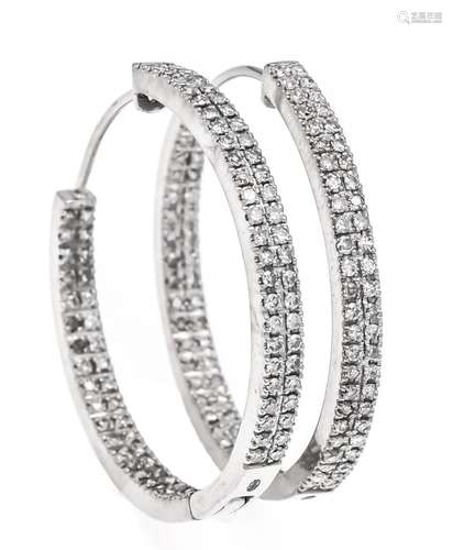 Diamond creoles WG 585/000 wit