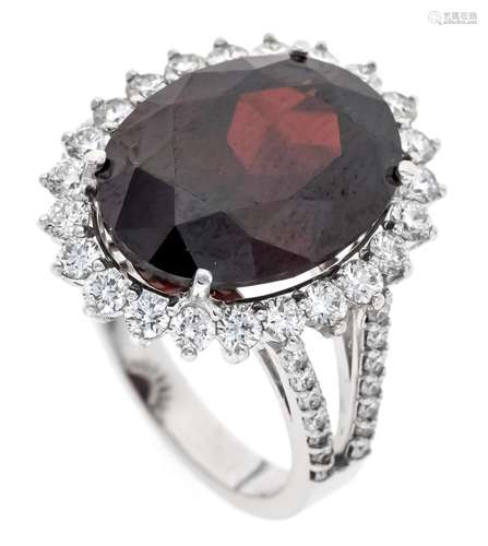 Garnet-brilliant ring WG 750/0