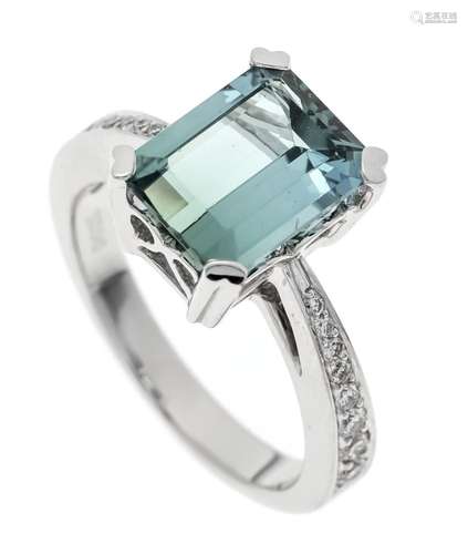 Indigolite diamond ring WG 750