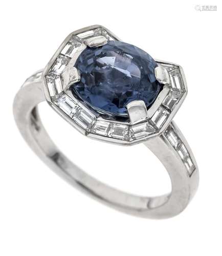 Sapphire diamond ring WG 750/0