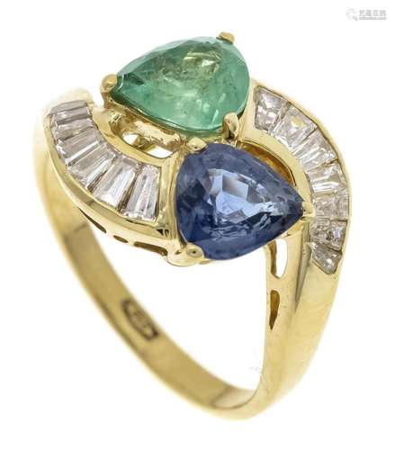 Sapphire emerald ring GG 750/0