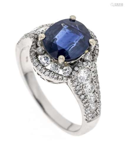 Sapphire diamond ring WG 750/0