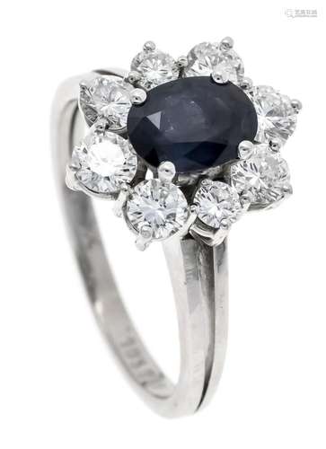 Sapphire diamond ring WG 750/0