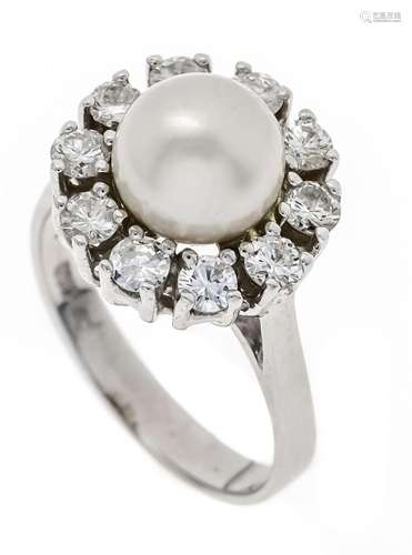 Pearl-cut diamond ring WG 585/