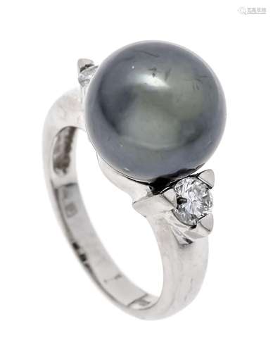 Tahitian diamond ring WG 750/0