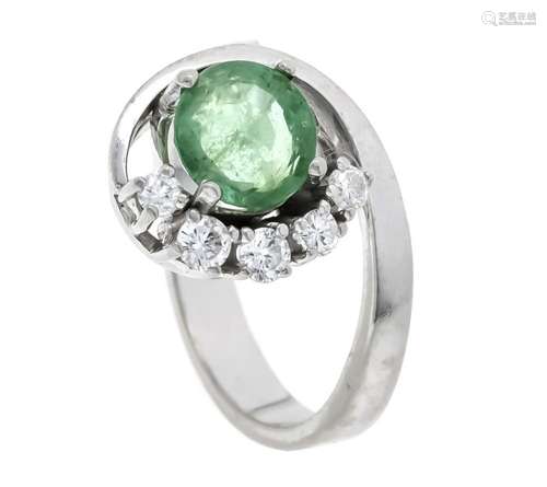 Emerald diamond ring WG 585/00