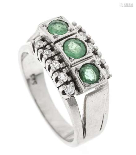 Emerald diamond ring WG 585/00