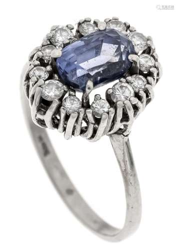 Sapphire diamond ring WG 585/0