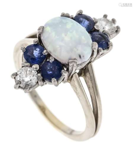 Opal-sapphire-brilliant ring W