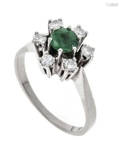 Emerald diamond ring WG 590/00