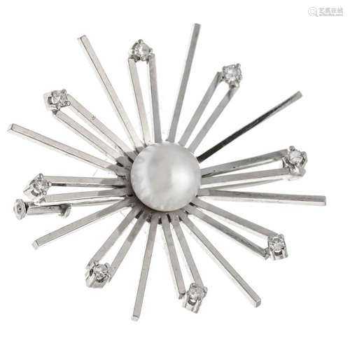 Pearl brooch WG 585/000 with o