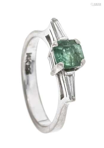 Emerald diamond ring WG 585/00