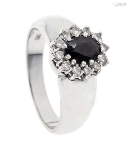 Sapphire diamond ring WG 585/0