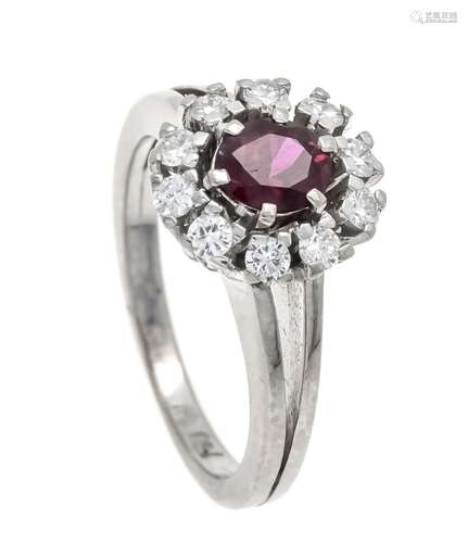 Ruby diamond ring WG 750/000 w