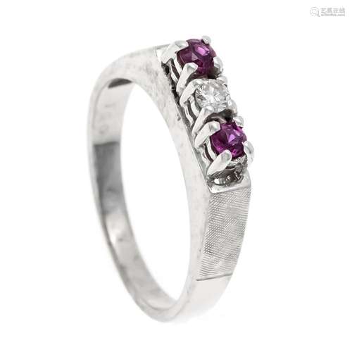 Ruby diamond ring WG 585/000 w