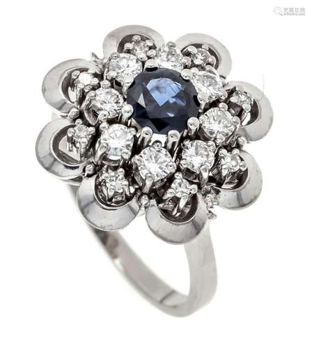 Sapphire diamond ring WG 585/0