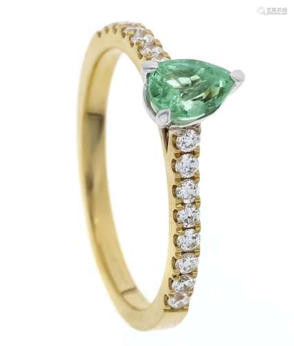 Emerald diamond ring GG/WG 750