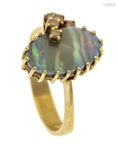 Opal diamond ring GG 750/000 w