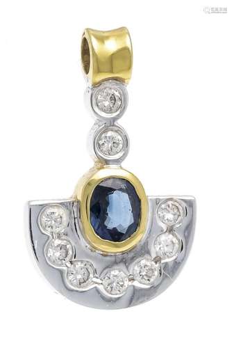 Sapphire diamond pendant GG/WG