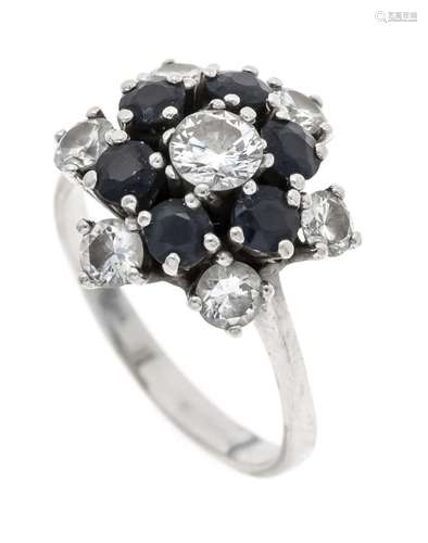 Sapphire diamond ring WG 585/0