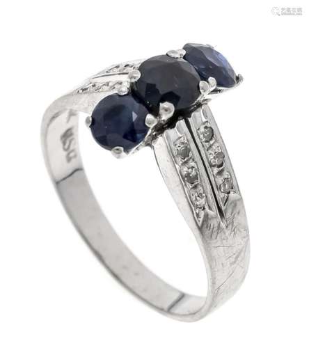 Sapphire diamond ring WG 585/0