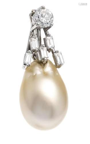 Pearl-cut diamond clip pendant