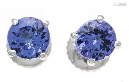 Tanzanite stud earrings platin