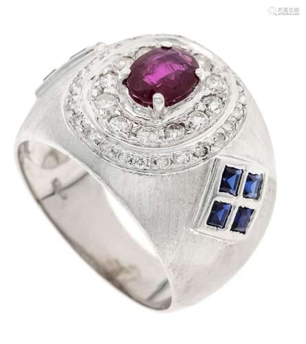 Ruby-sapphire-brilliant ring W