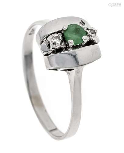 Emerald diamond ring WG 585/00