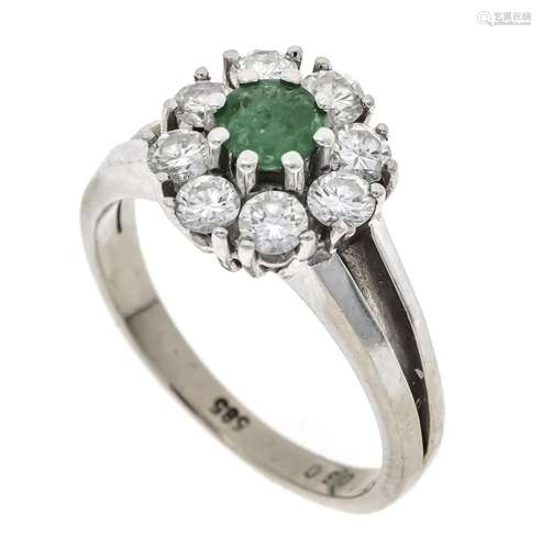 Emerald diamond ring WG 585/00