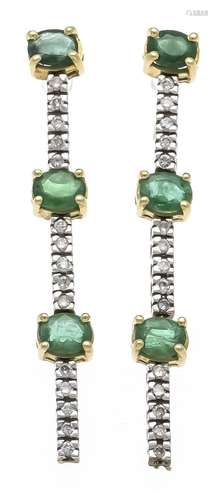 Emerald diamond stud earrings