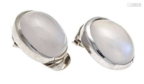 Moonstone earclips WG 750/000