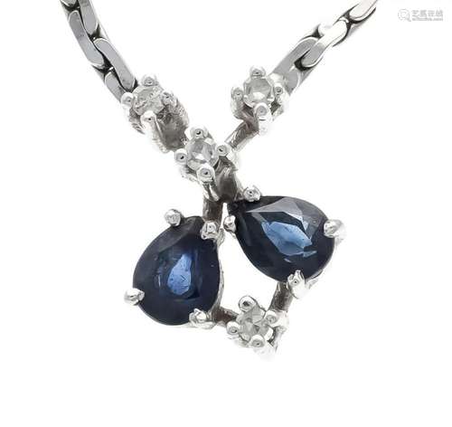 Sapphire diamond necklace WG 5