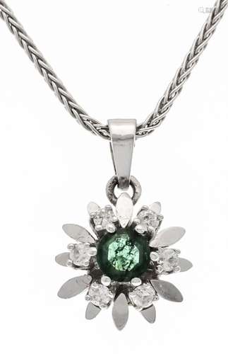 Emerald diamond pendant WG 585