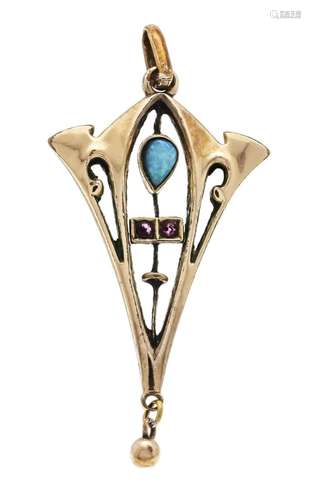 Art Nouveau pendant gold-plate