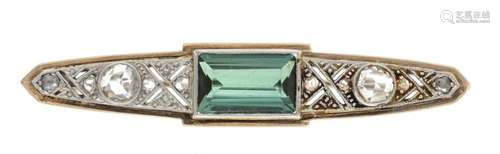 Art Deco tourmaline diamond ro