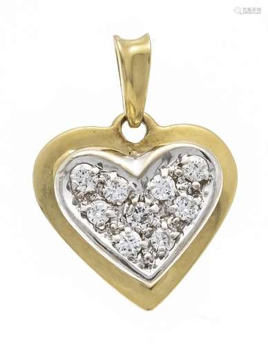 Brilliant heart pendant GG/WG