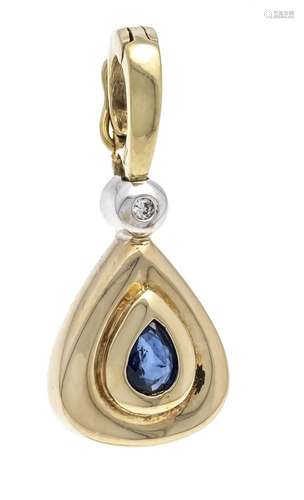 Sapphire diamond clip pendant