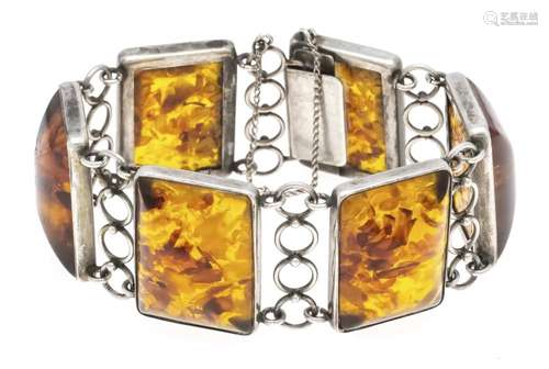 Amber bracelet Fischland silve