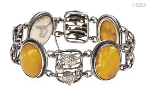 Amber bracelet Fischland silve