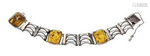 Amber bracelet silver 835/000