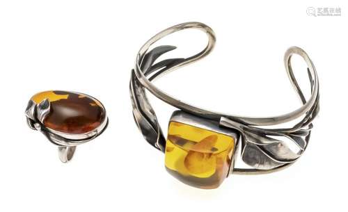 2-piece amber convolute silver