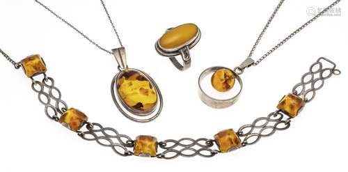 4-piece amber set Fischland, s