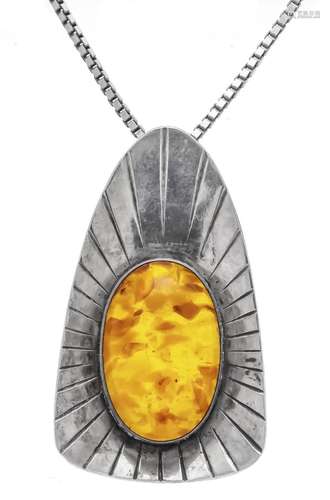 Amber pendant Fischland silver