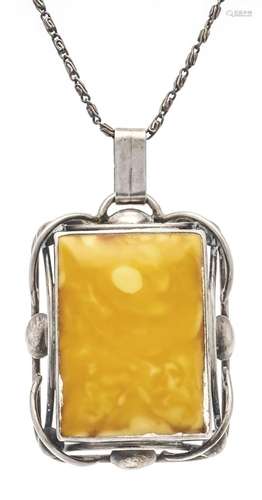 Amber pendant Fischland silver