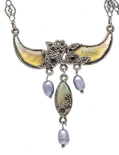 Mother-of-pearl necklace silve