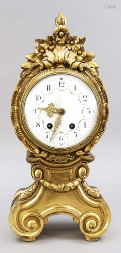 Table clock, gilded wood, 2nd hal