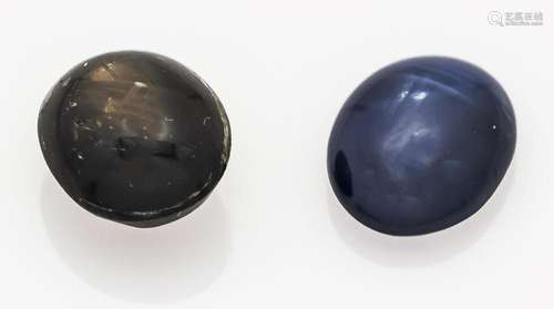 2 star sapphire cabochons, tot