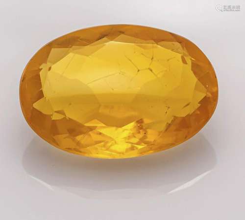 Large fire opal 18.93 ct, oval