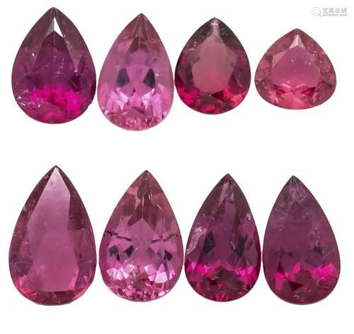 mixed lot of 8 rubellite drops